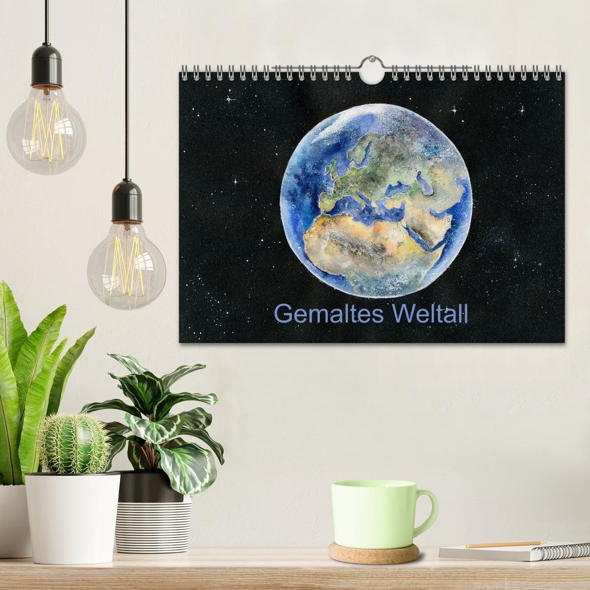 Bild: 9783435275342 | Gemaltes Weltall (Wandkalender 2025 DIN A4 quer), CALVENDO...