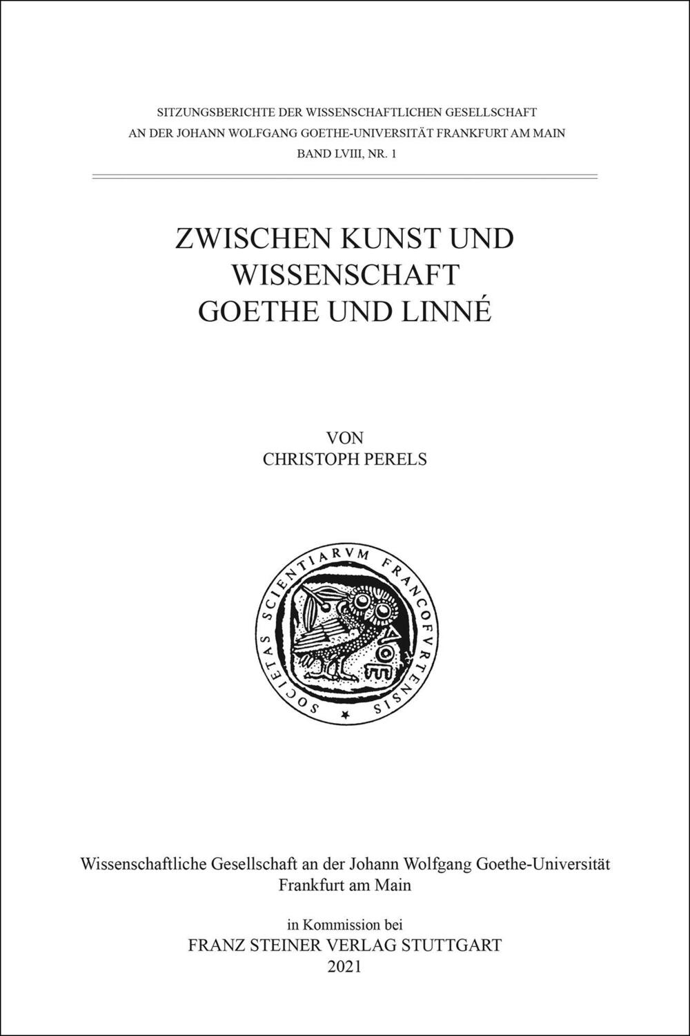 Cover: 9783515131261 | Zwischen Kunst und Wissenschaft. Goethe und Linné | Christoph Perels