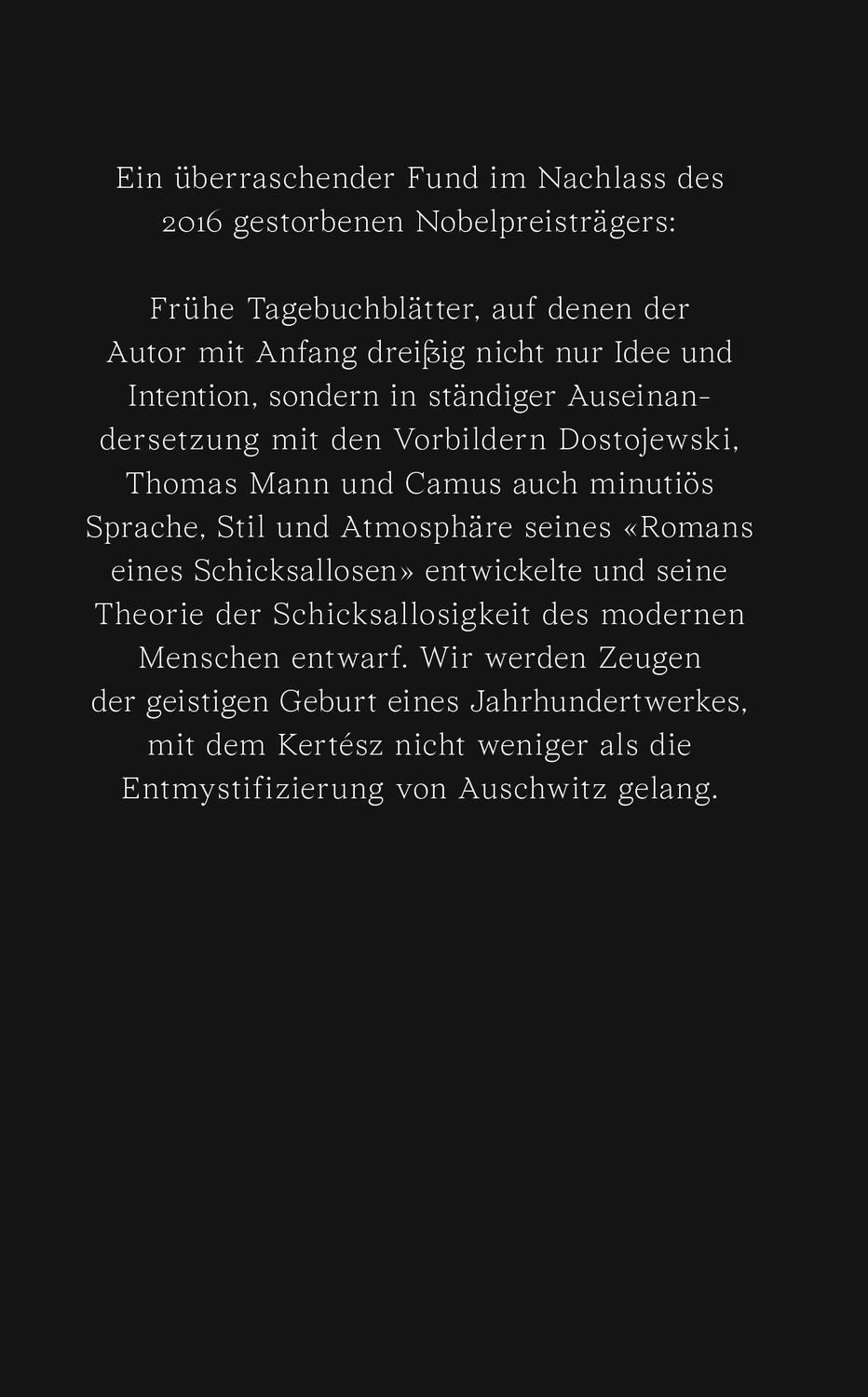 Rückseite: 9783498002237 | Heimweh nach dem Tod | Imre Kertész | Buch | Deutsch | 2022 | Rowohlt