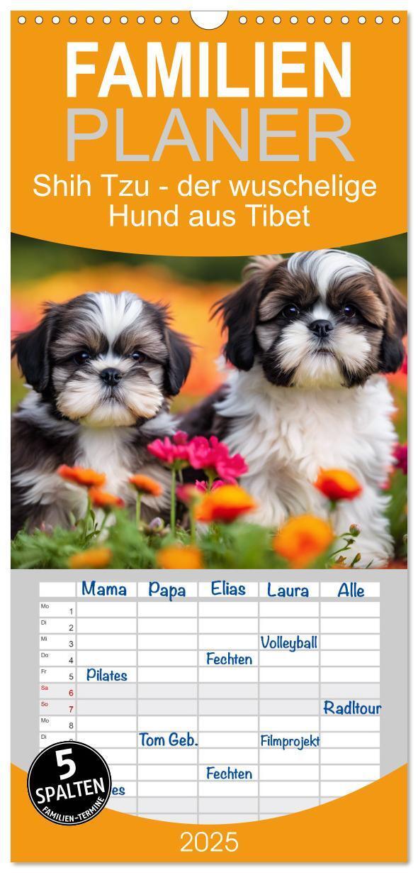 Cover: 9783457192917 | Familienplaner 2025 - Shih Tzu - der wuschelige Hund aus Tibet mit...