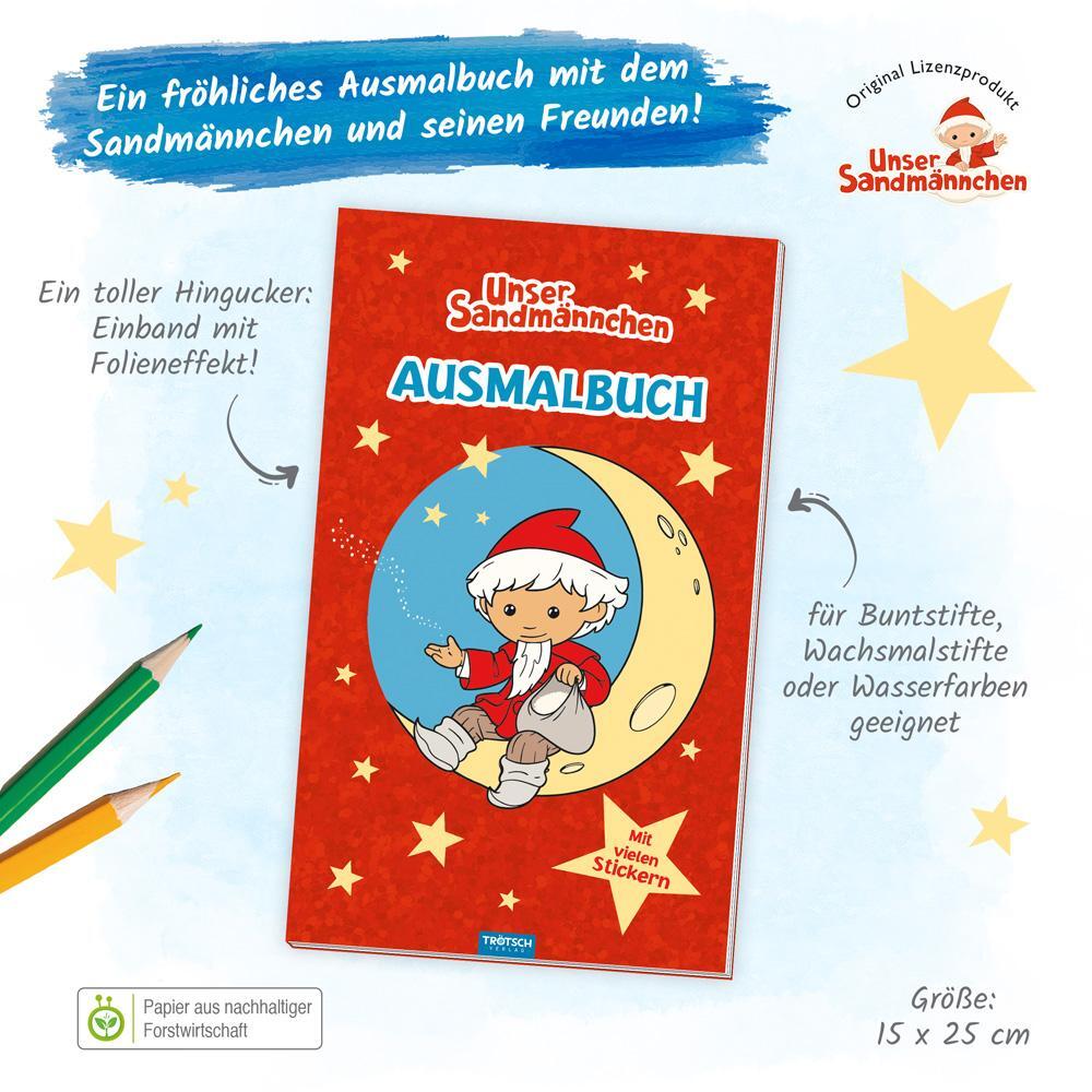 Bild: 9783988020680 | Trötsch Unser Sandmännchen Malbuch Ausmalbuch mit Stickern | Verlag