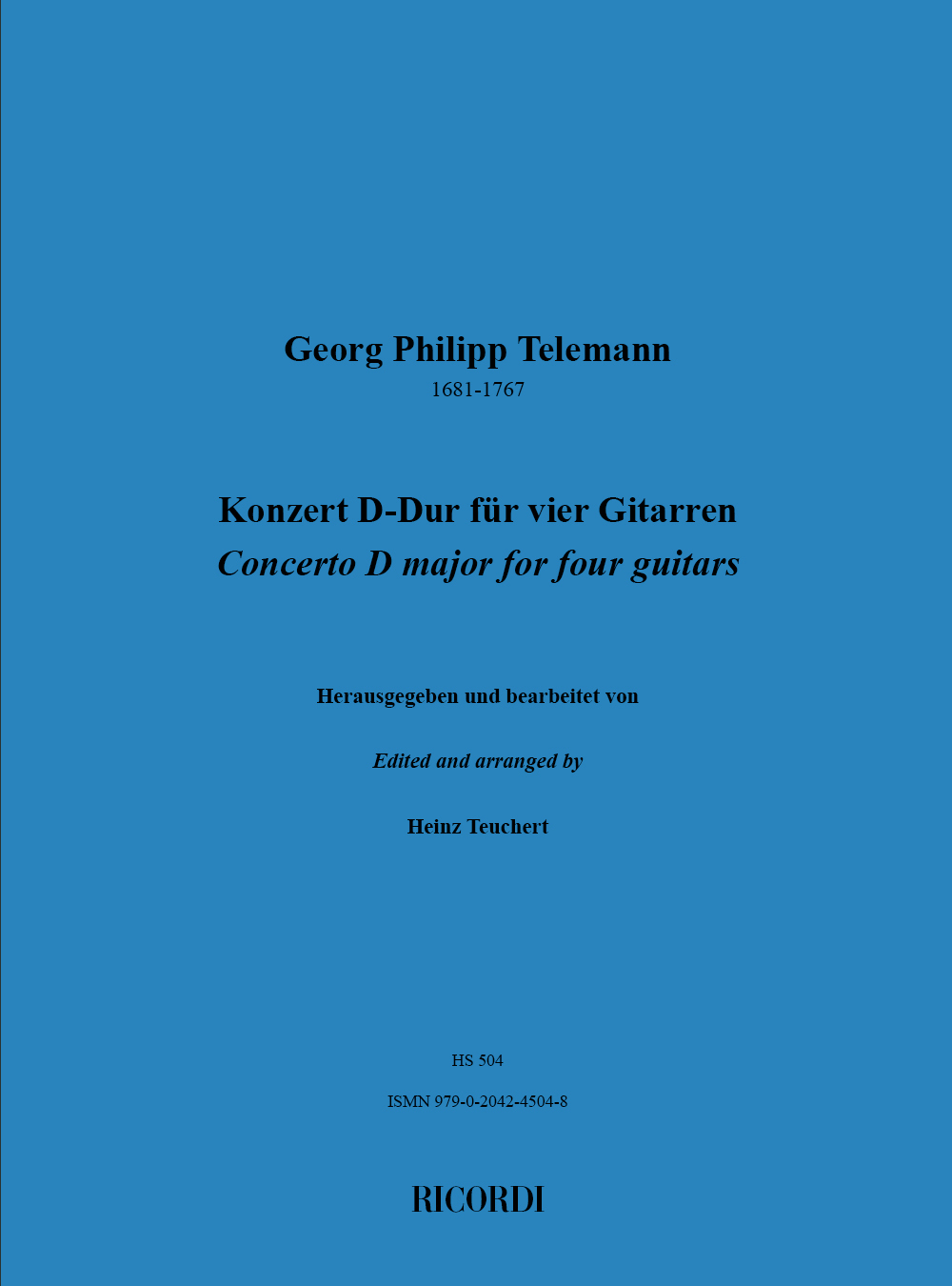 Cover: 9790204245048 | Konzert D-Dur | Georg Philipp Telemann | Partitur + Stimmen