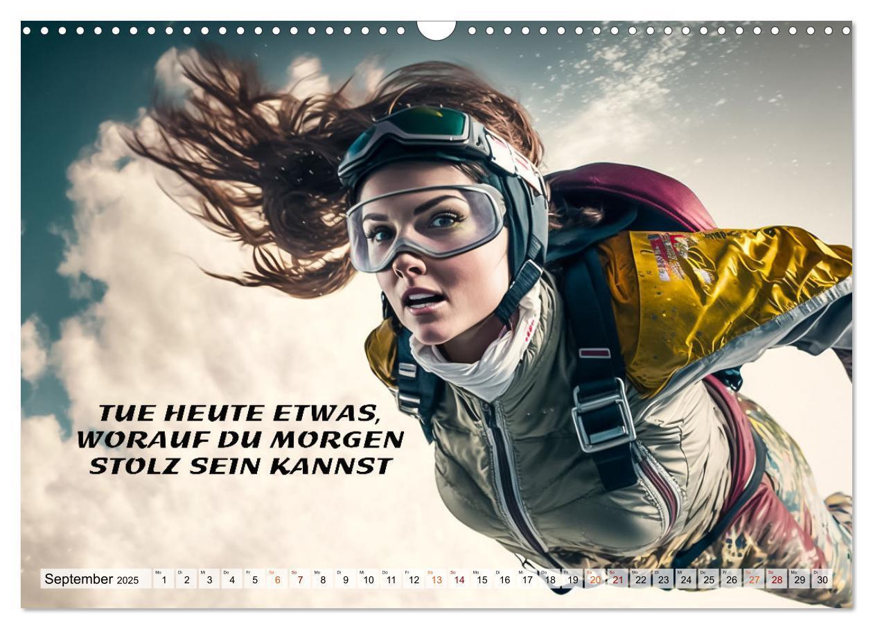 Bild: 9783383910135 | Motivation und Fallschirmspringen (Wandkalender 2025 DIN A3 quer),...