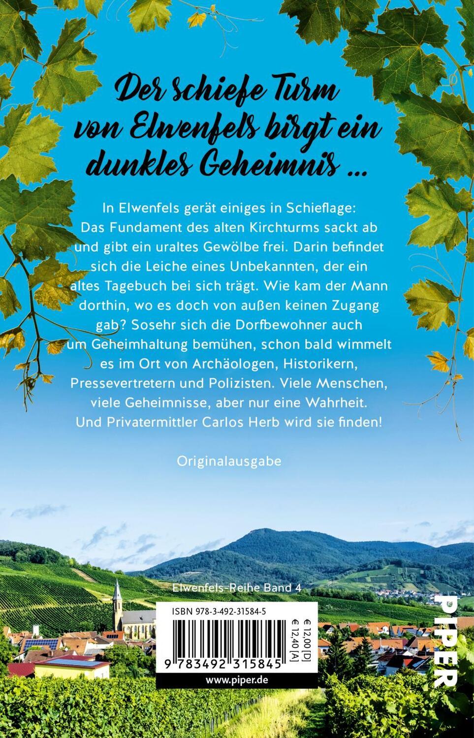 Rückseite: 9783492315845 | Weingartengrab | Ein Elwenfels-Krimi Regionalkrimi aus der Pfalz