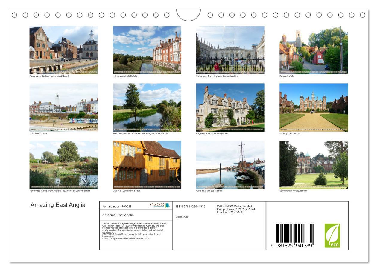 Bild: 9781325941339 | Amazing East Anglia (Wall Calendar 2025 DIN A4 landscape), CALVENDO...