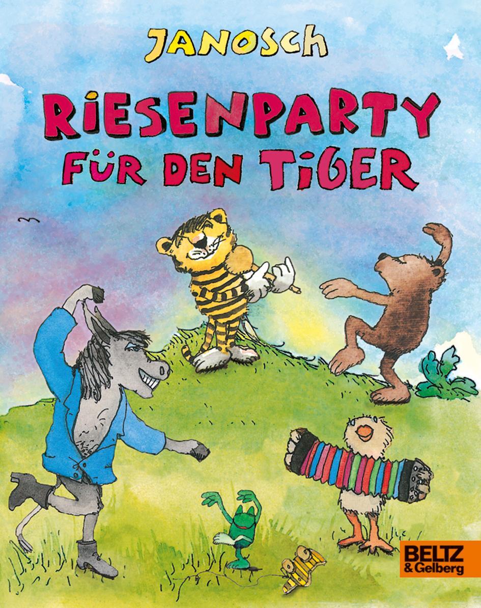 Cover: 9783407758361 | Riesenparty für den Tiger | Vierfarbiges Pappbilderbuch | Janosch