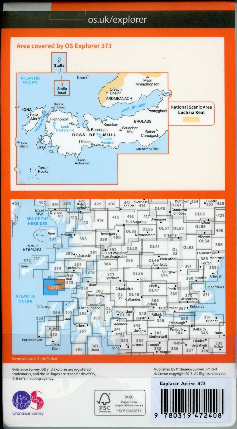 Bild: 9780319472408 | Iona, Staffa and Ross of Mull | Ordnance Survey | (Land-)Karte | 2015
