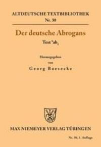 Cover: 9783110482997 | Der deutsche Abrogans | Text *ab1 | Georg Baesecke | Taschenbuch