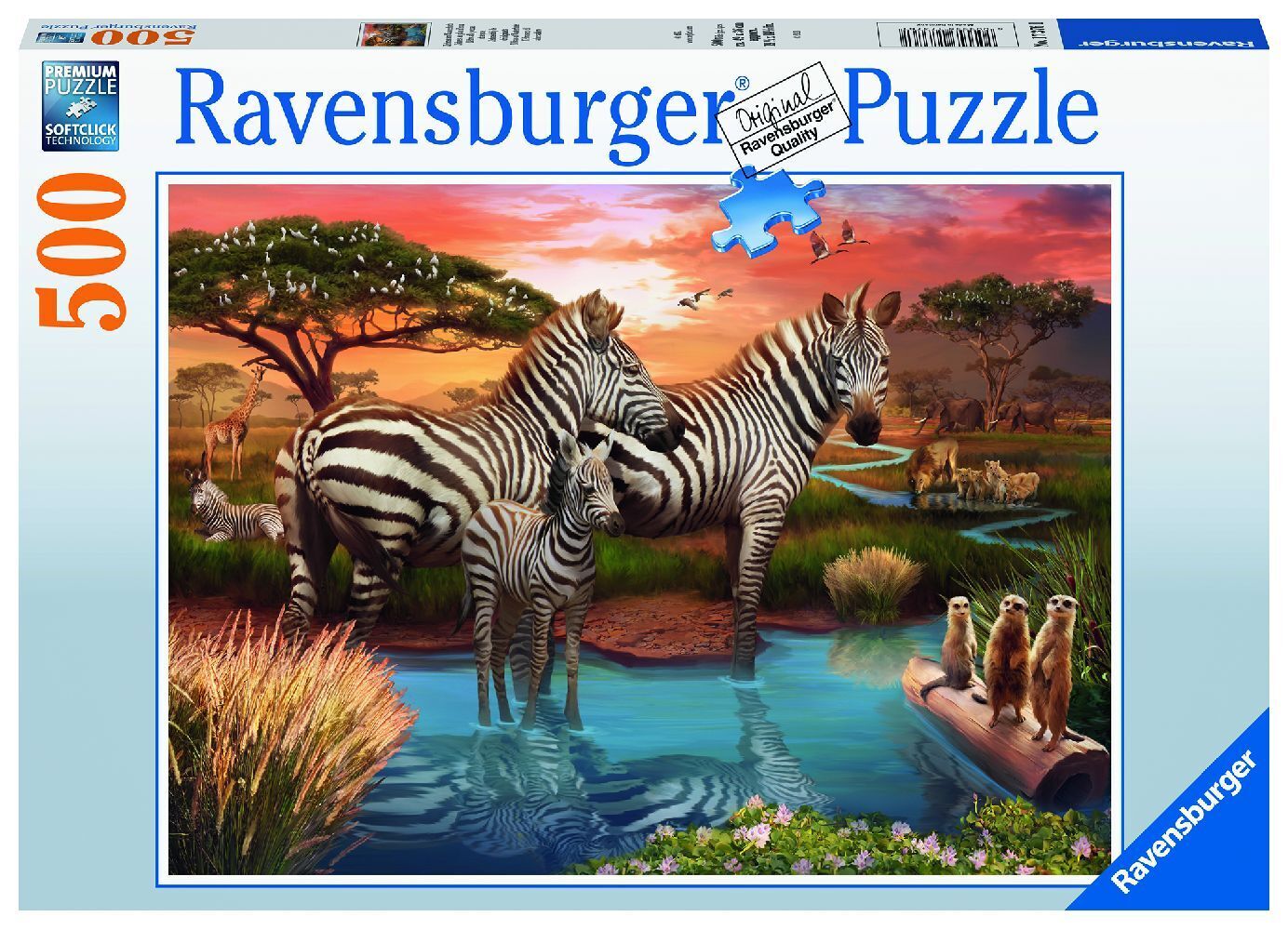 Cover: 4005556173761 | Ravensburger Puzzle 17376 Zebras am Wasserloch - 500 Teile Puzzle...