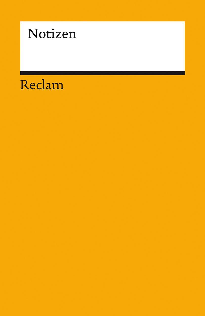 Cover: 9783150950067 | Notizen (orange) | Das kleine Reclam-Notizbuch blanko | Notizbücher