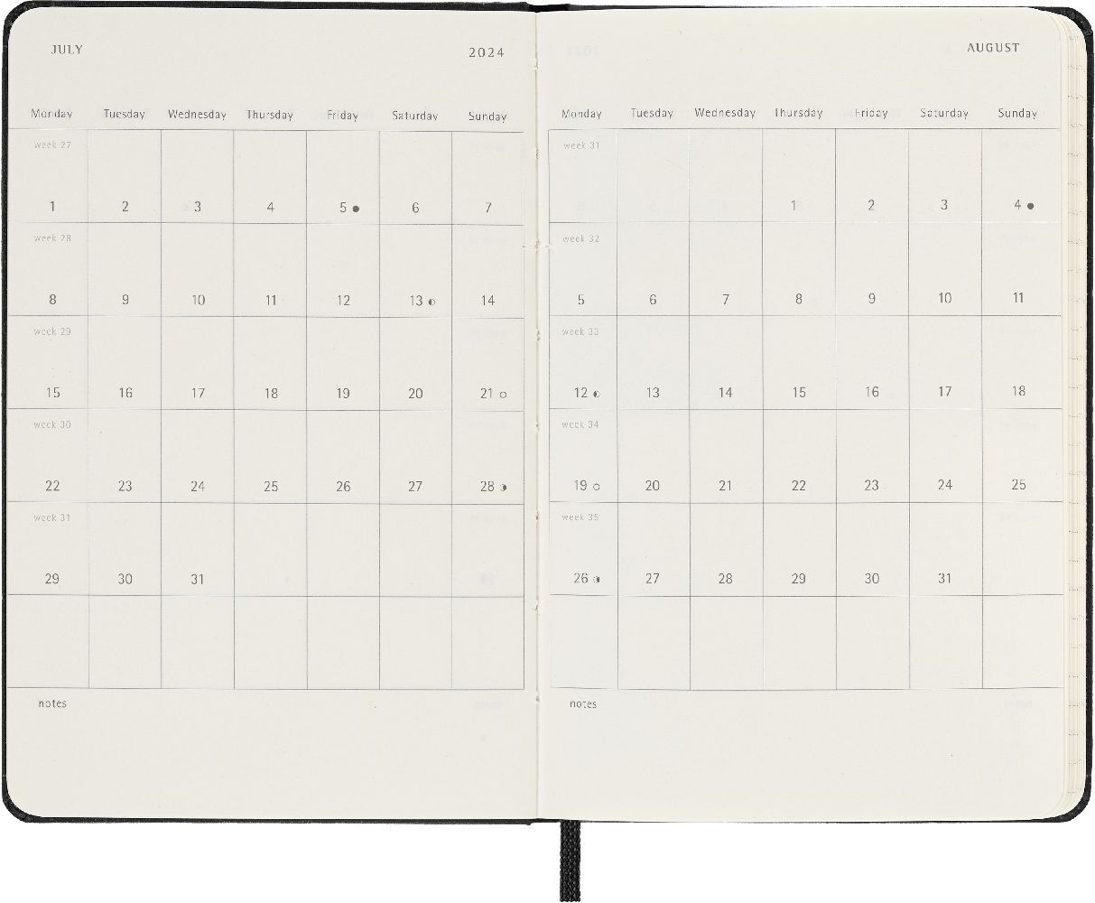Bild: 8056598856545 | Moleskine 12 Monate Tageskalender 2024, Pocket/A6, Schwarz | Buch