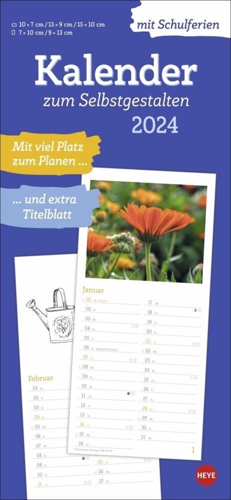 Cover: 9783756404230 | Kalender zum Selbstgestalten 2024. Blanko-Kalender zum Basteln mit...