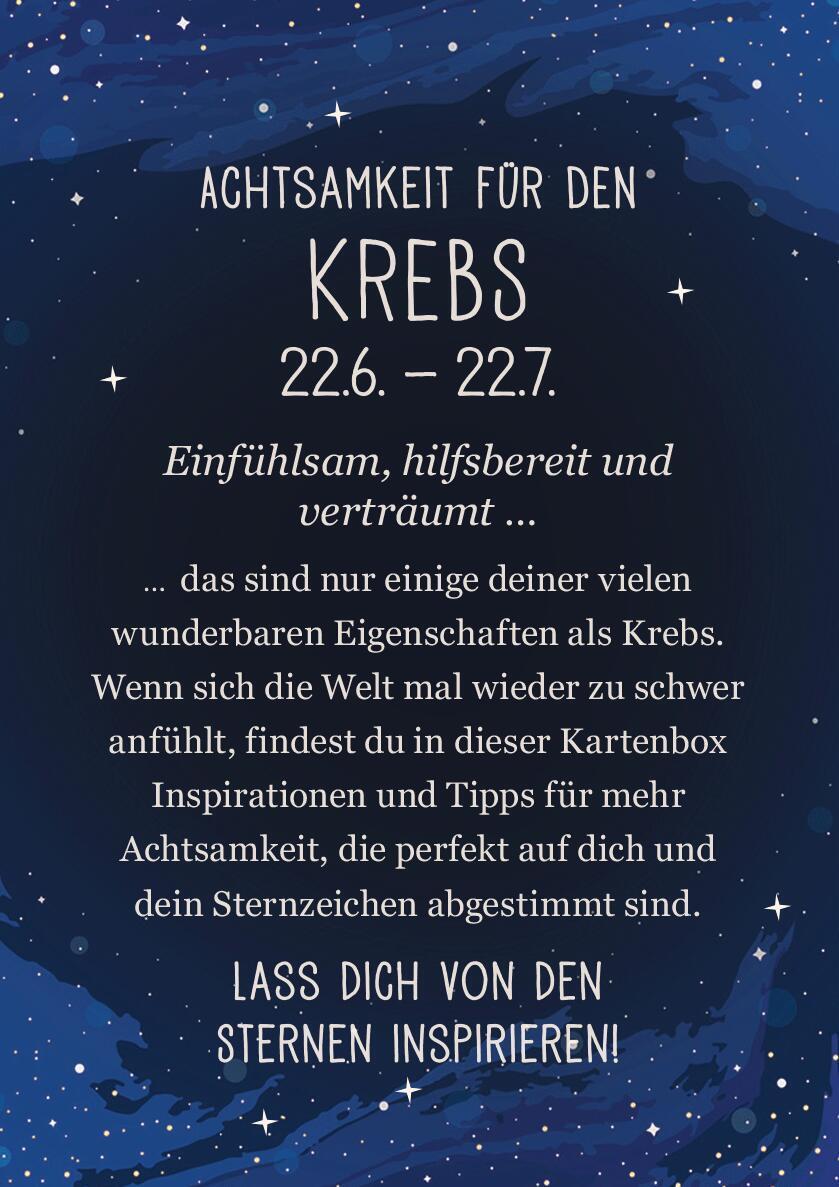 Rückseite: 9783845849683 | Achtsamkeit für den Krebs | 50 Astro-Kärtchen | Taschenbuch | 51 S.