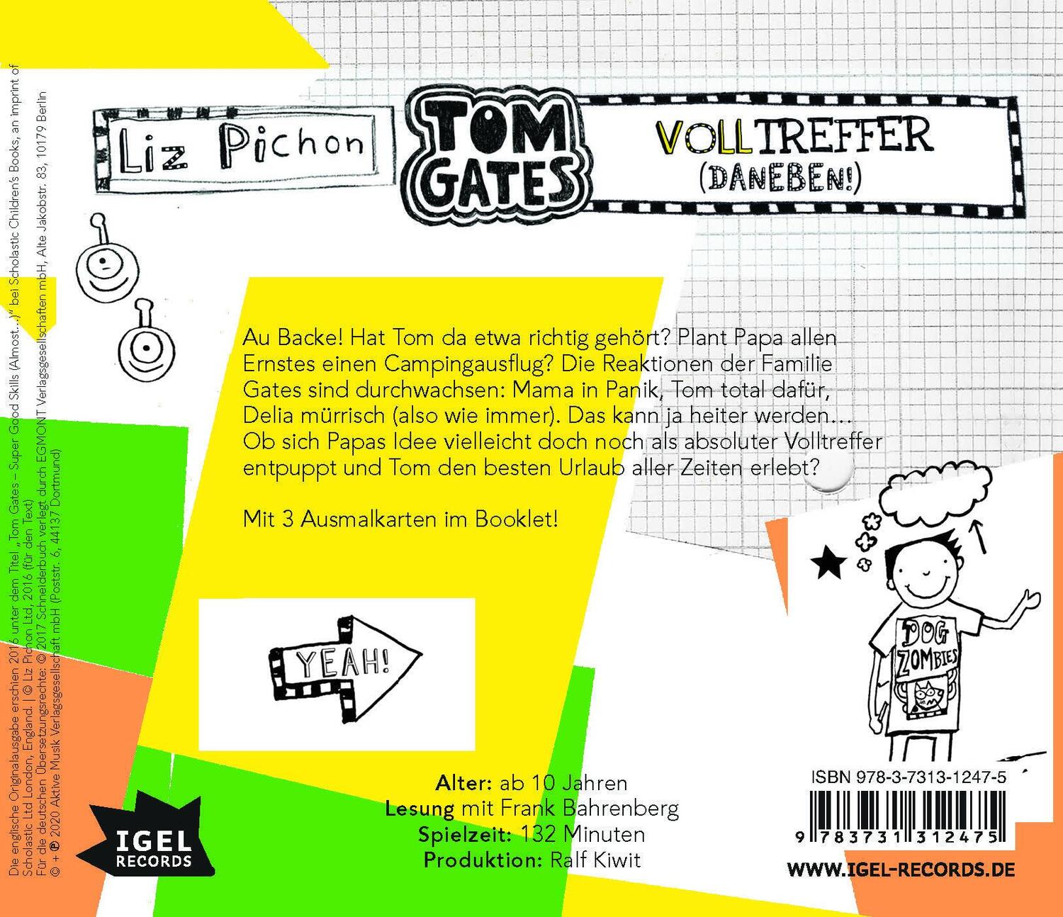 Rückseite: 9783731312475 | Tom Gates 10. Volltreffer | (Daneben!) | Liz Pichon | Audio-CD | 2020