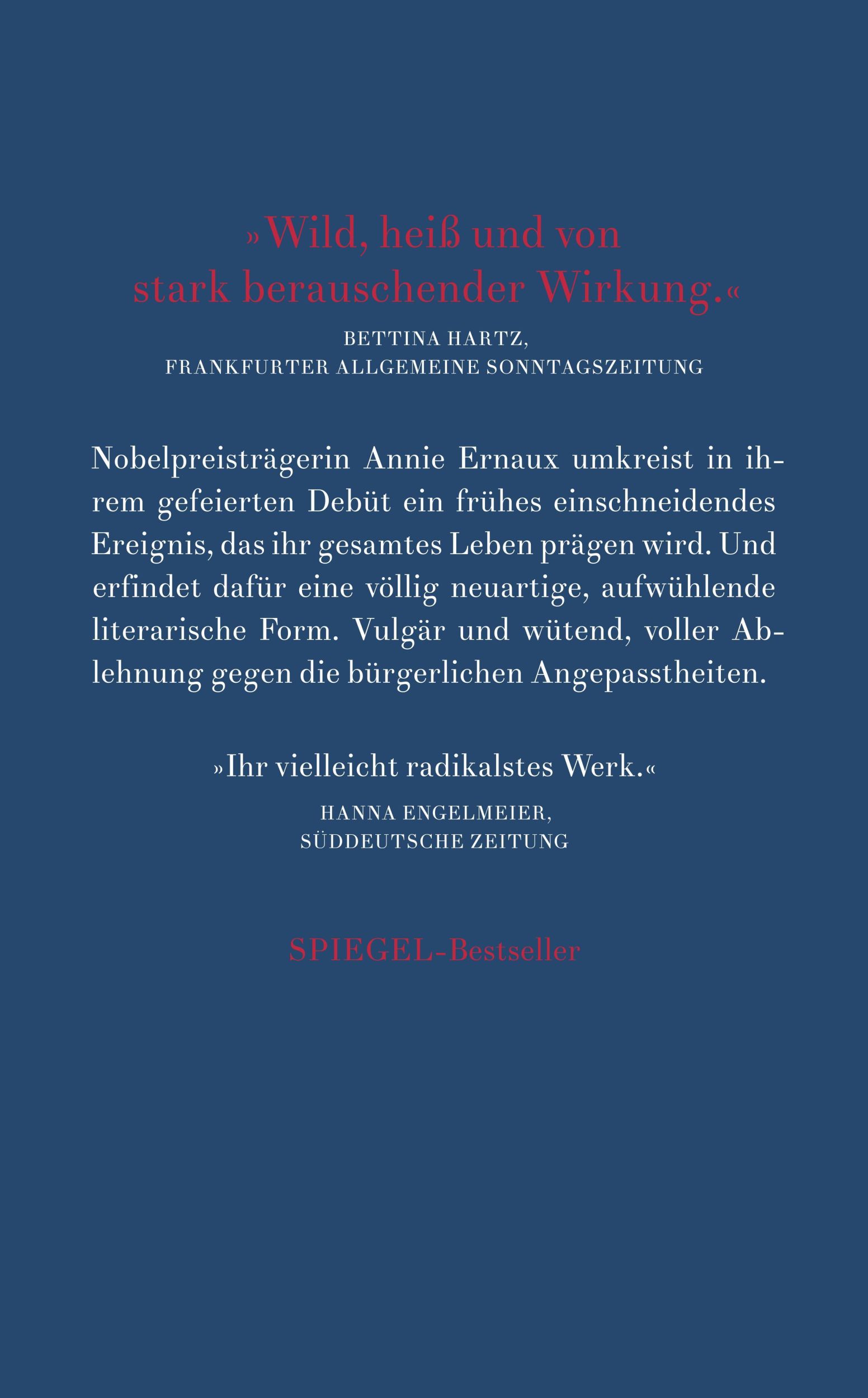 Rückseite: 9783518474600 | Die leeren Schränke | Das Debüt der Nobelpreisträgerin | Annie Ernaux