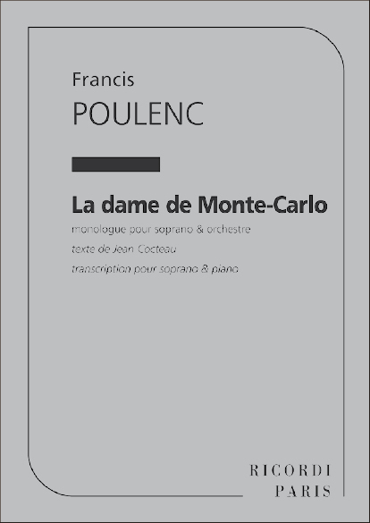 Cover: 9790231201963 | Dame De Monte-Carlo Chant Et Piano | Francis Poulenc | Partitur | 1985
