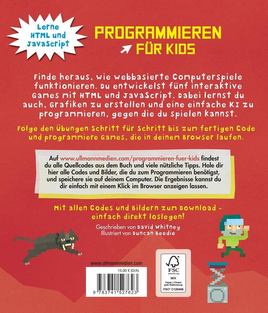 Rückseite: 9783741527623 | Programmieren für Kids - Entwickle fünf Games mit HTML und JavaScript