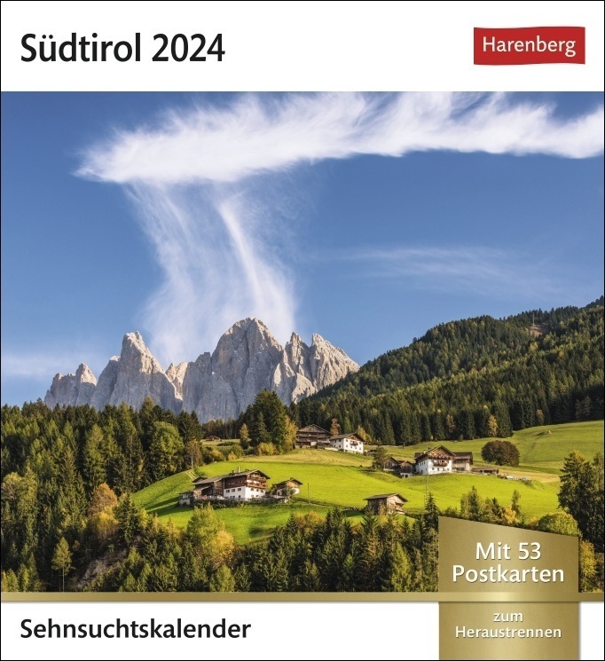 Cover: 9783840031823 | Südtirol Sehnsuchtskalender 2024. Reise-Kalender mit Urlaubsfeeling...