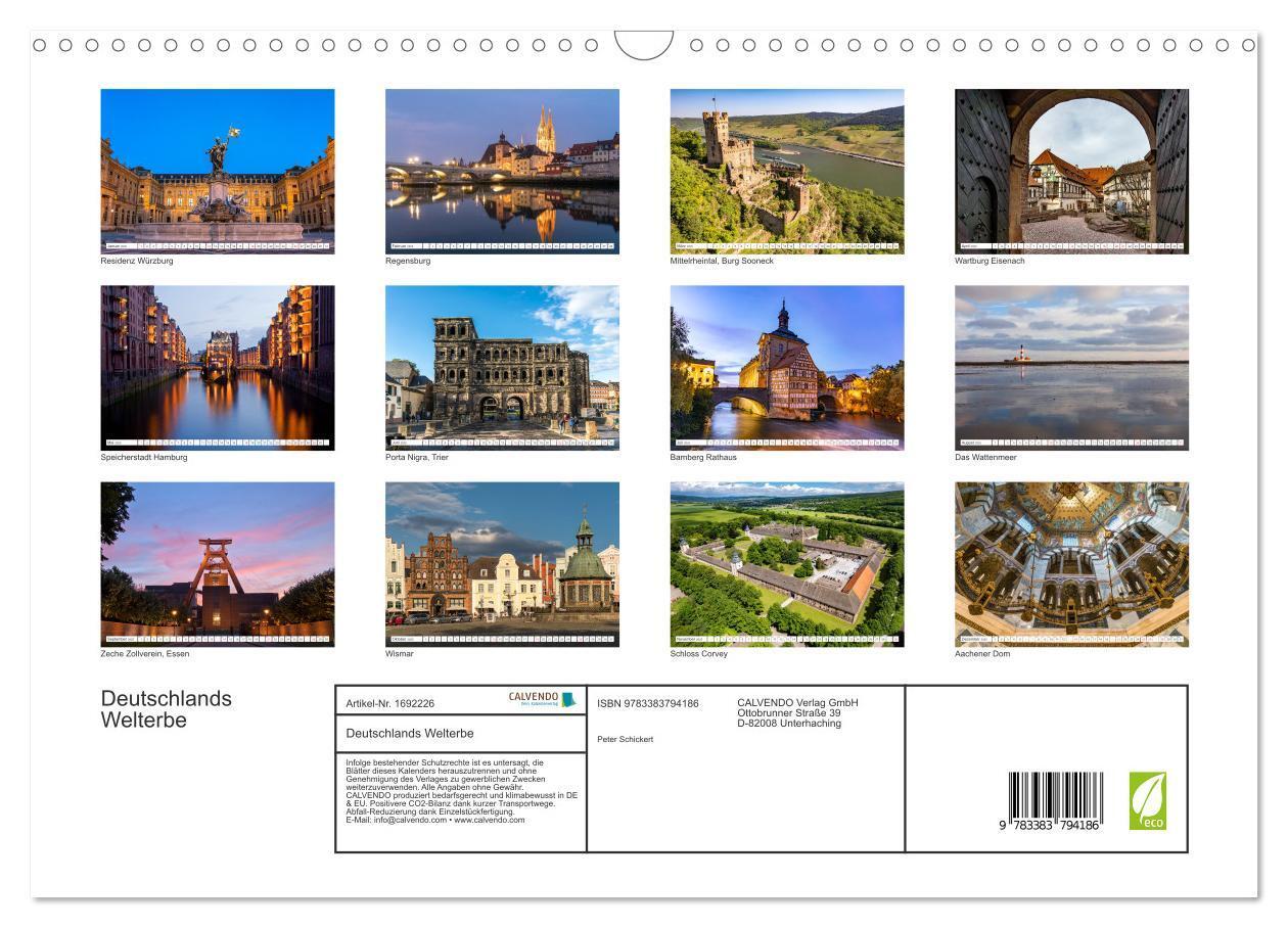 Bild: 9783383794186 | Deutschlands Welterbe (Wandkalender 2025 DIN A3 quer), CALVENDO...