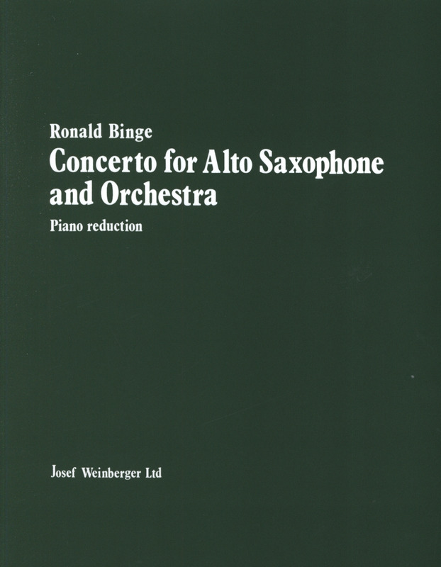 Cover: 9790570052905 | Concerto for Alto Saxophone and Orchestra | Piano Reduction | Binge
