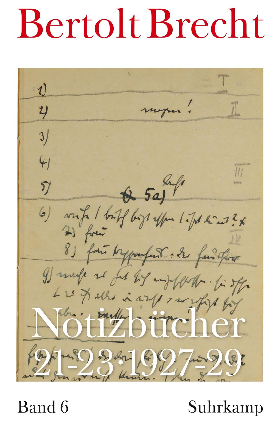 Cover: 9783518431023 | Notizbücher 21-23 | Band 6: 1927-29 | Bertolt Brecht | Taschenbuch