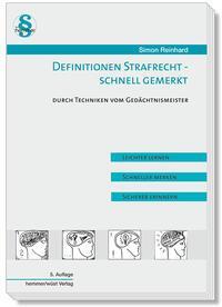 Cover: 9783861938552 | Definitionen Strafrecht - Schnell gemerkt | Reinhard Simon | Buch