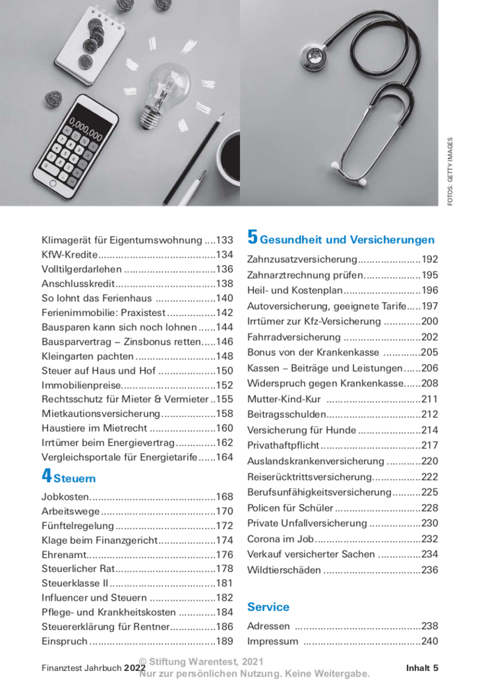 Bild: 9783747104408 | Finanztest Jahrbuch 2022 | Mehr als 100 Tests und Reports | Warentest