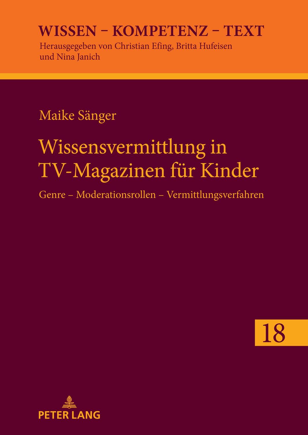 Cover: 9783631886922 | Wissensvermittlung in TV-Magazinen für Kinder | Maike Sänger | Buch