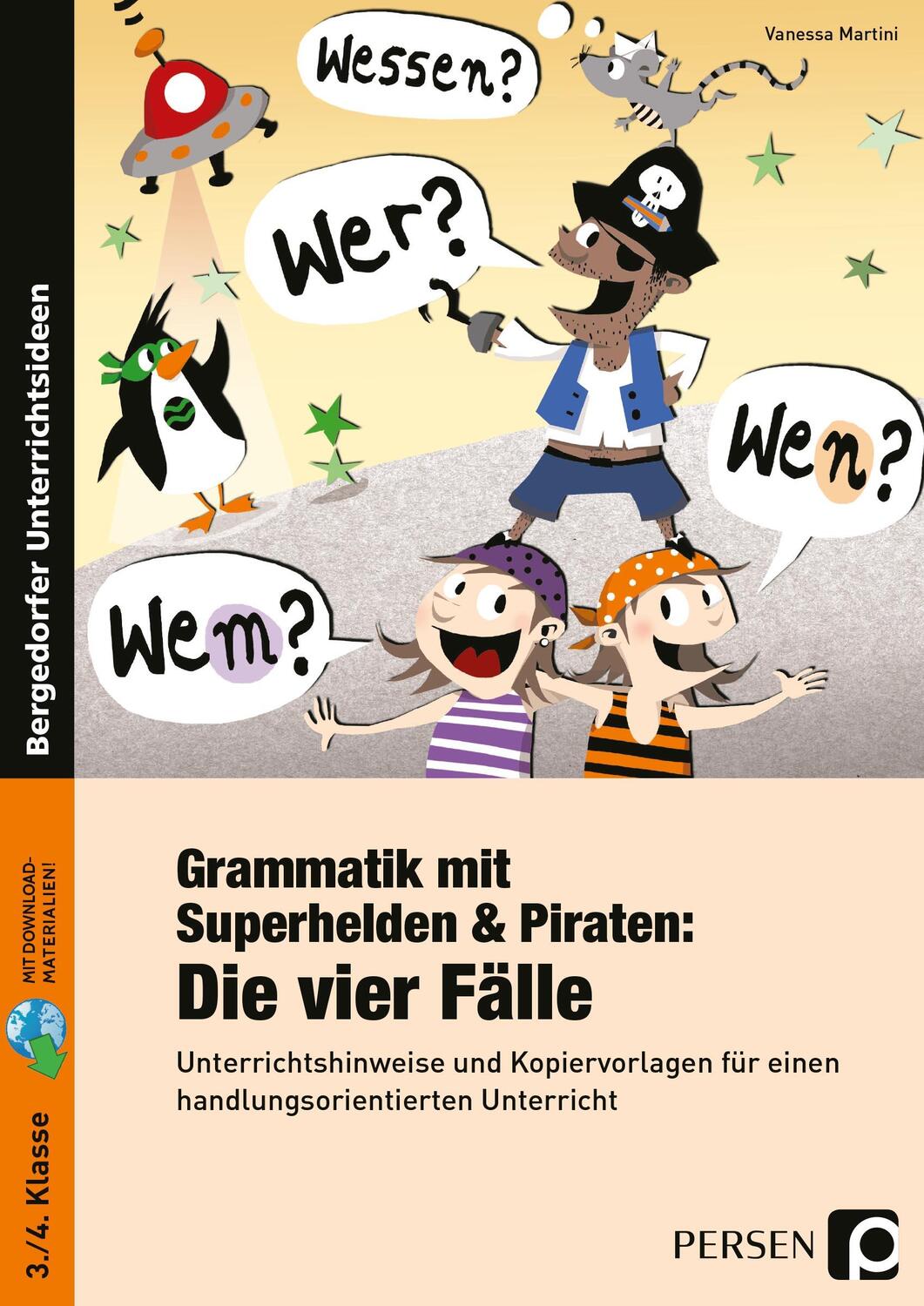 Cover: 9783403236252 | Grammatik mit Superhelden & Piraten: Die 4 Fälle | Vanessa Martini