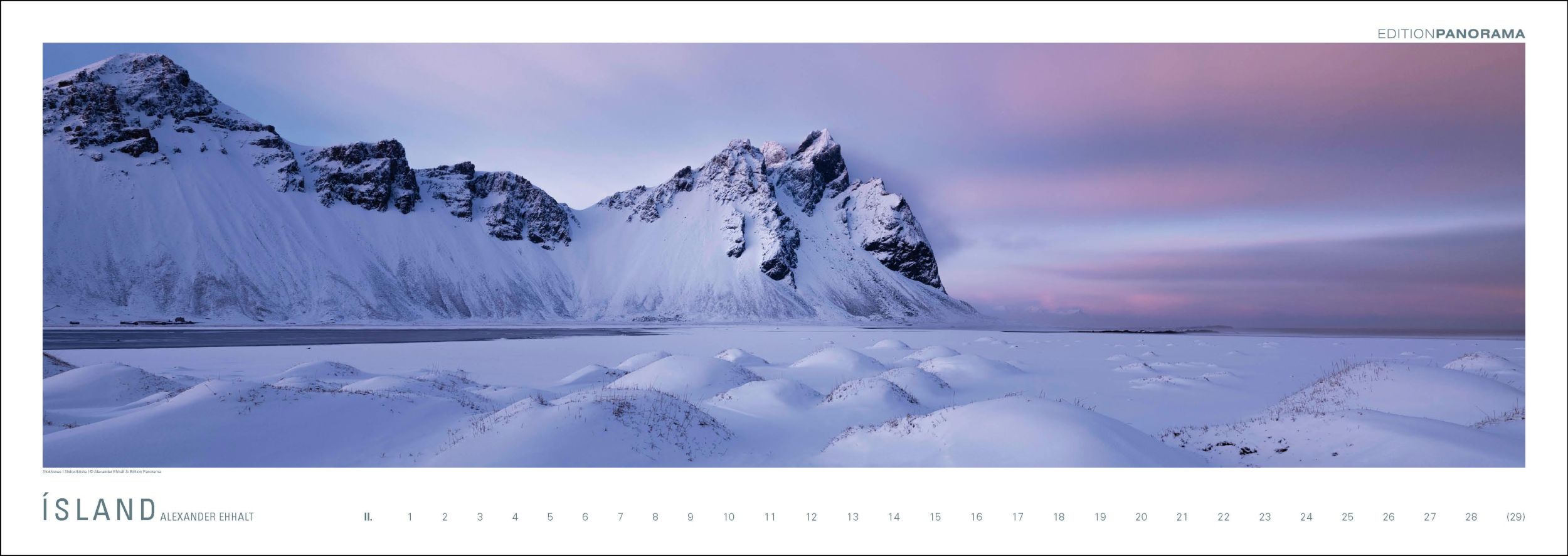 Bild: 9783898236232 | ISLAND | NEU 2024 - Immerwährender Panorama-Kalender, 110 x 39 cm