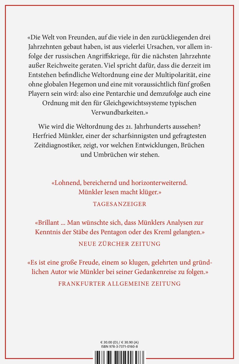 Rückseite: 9783737101608 | Welt in Aufruhr | Herfried Münkler | Buch | 528 S. | Deutsch | 2023