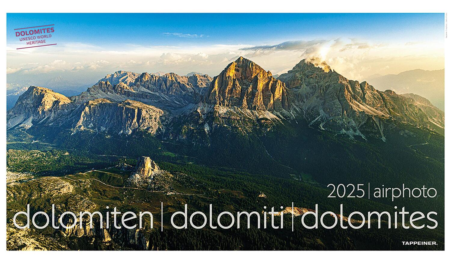 Cover: 9791280864154 | Luftbildkalender Dolomiten 2025 | Athesia-Tappeiner Verlag | Kalender