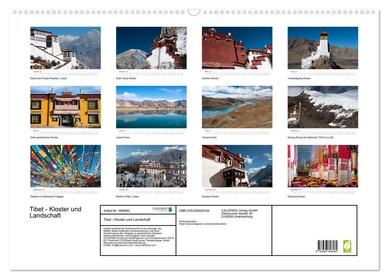 Bild: 9783383826184 | Tibet - Kloster und Landschaft (Wandkalender 2025 DIN A2 quer),...