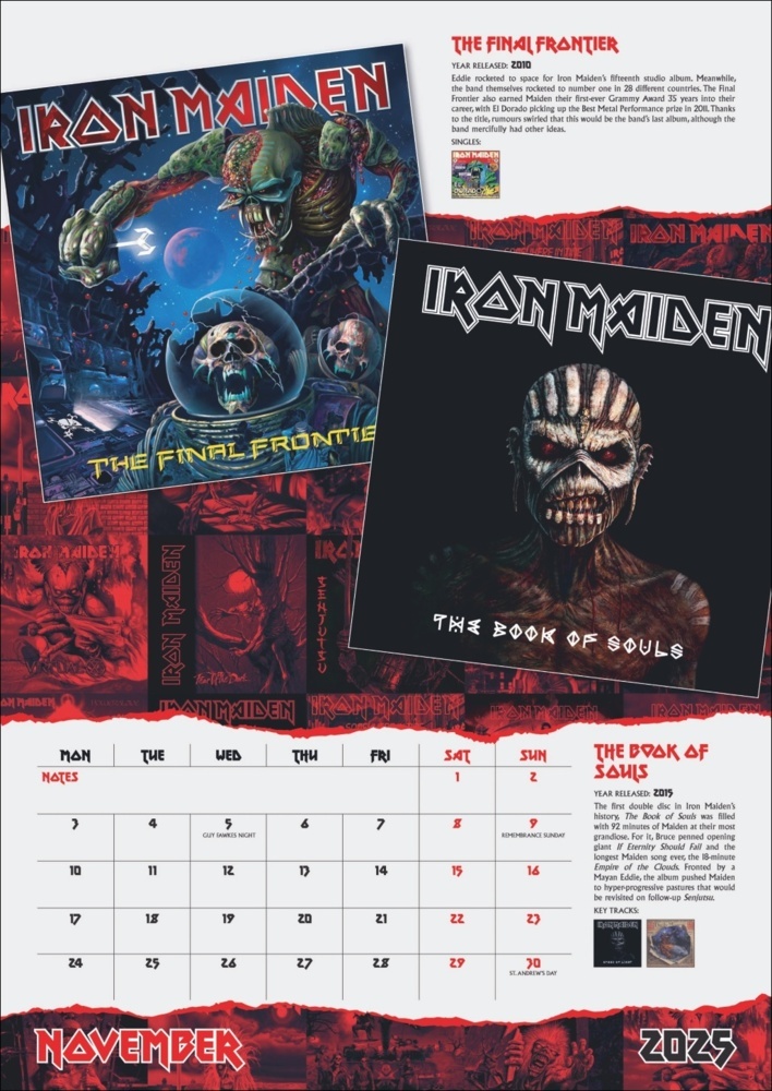 Bild: 9783840196744 | Iron Maiden Posterkalender 2025 | Kalender | Spiralbindung | 14 S.