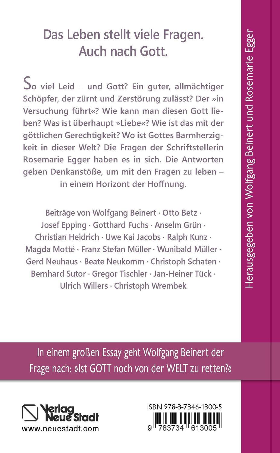 Cover: 9783734613005 | So viel Leid - und Gott? | Wolfgang Beinert | Taschenbuch | Deutsch