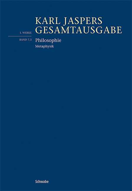 Cover: 9783796546327 | Philosophie | Metaphysik | Karl Jaspers | Taschenbuch | XX | Deutsch