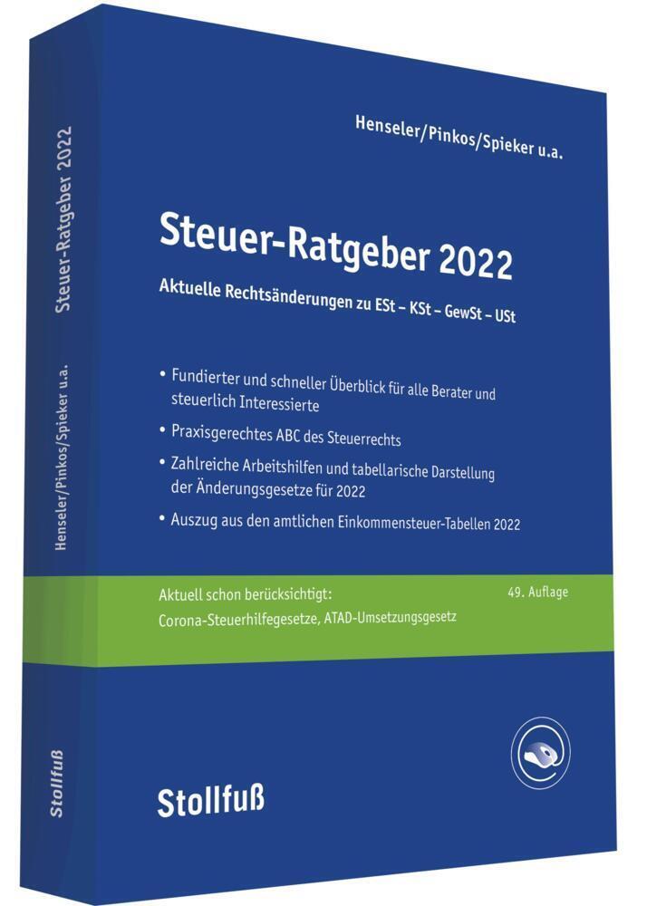 Cover: 9783083277224 | Steuer-Ratgeber 2022 | Frank/Pinkos, Erich/Püschner, Wolfgang Henseler