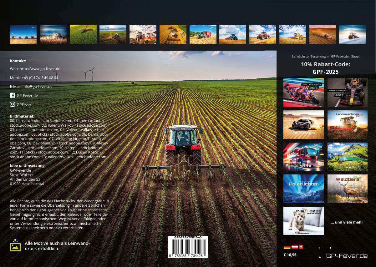 Bild: 9783986734428 | Landmaschinen - Traktor - 2025 - Kalender DIN A3 | GP-Fever. de | 2025