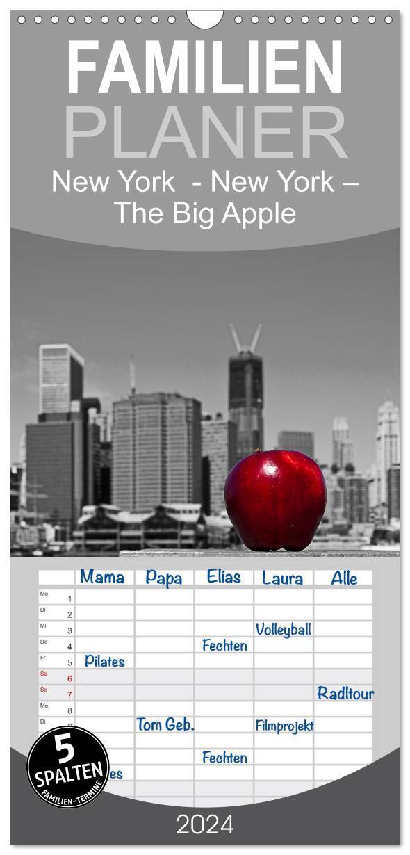 Cover: 9783383098871 | Familienplaner 2024 - New York ¿ The Big Apple mit 5 Spalten...