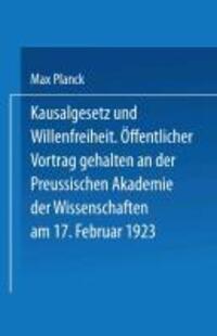 Cover: 9783642940750 | Kausalgesetz und Willensfreiheit | Max Planck | Taschenbuch | 52 S.
