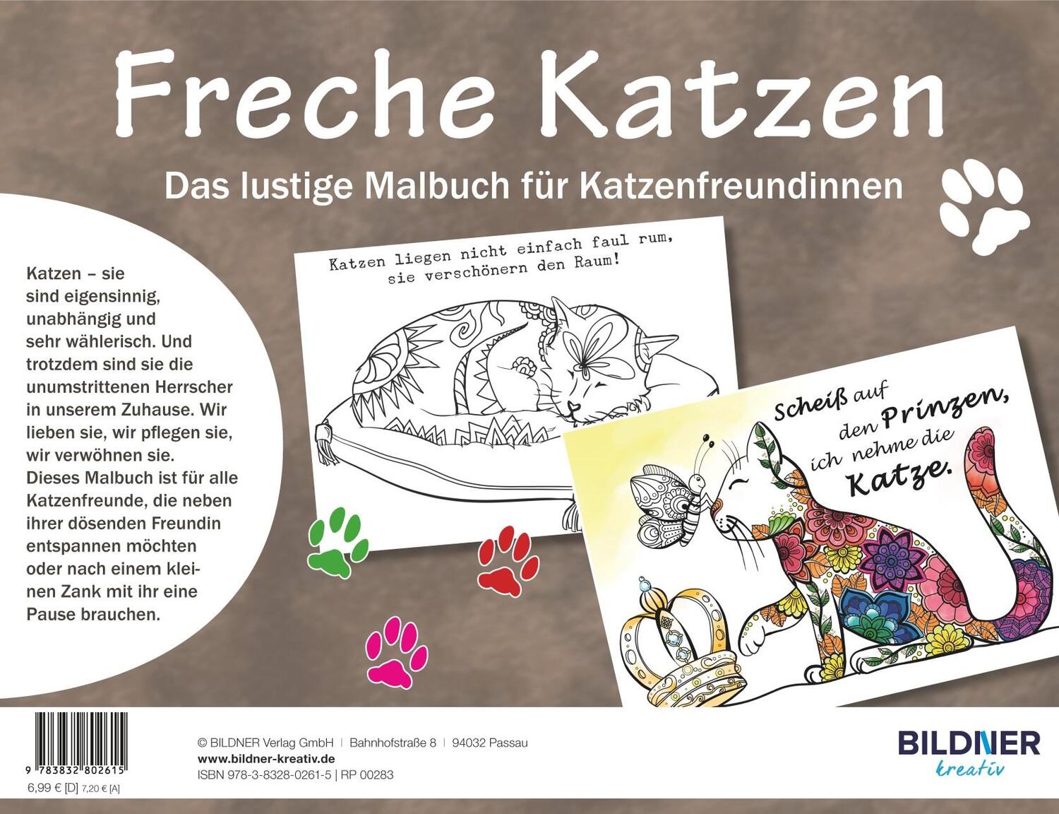 Rückseite: 9783832802615 | Freche Katzen | Das lustige Malbuch für Katzenfreundinnen | Buch