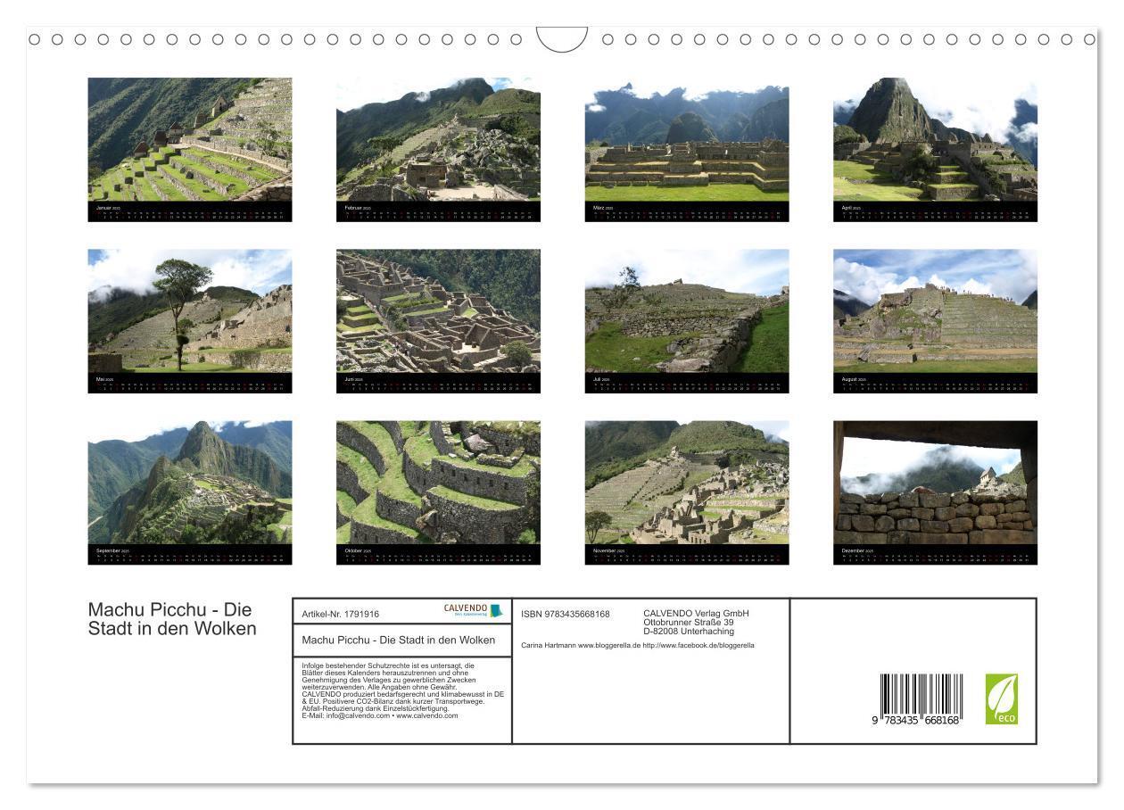 Bild: 9783435668168 | Machu Picchu - Die Stadt in den Wolken (Wandkalender 2025 DIN A3...