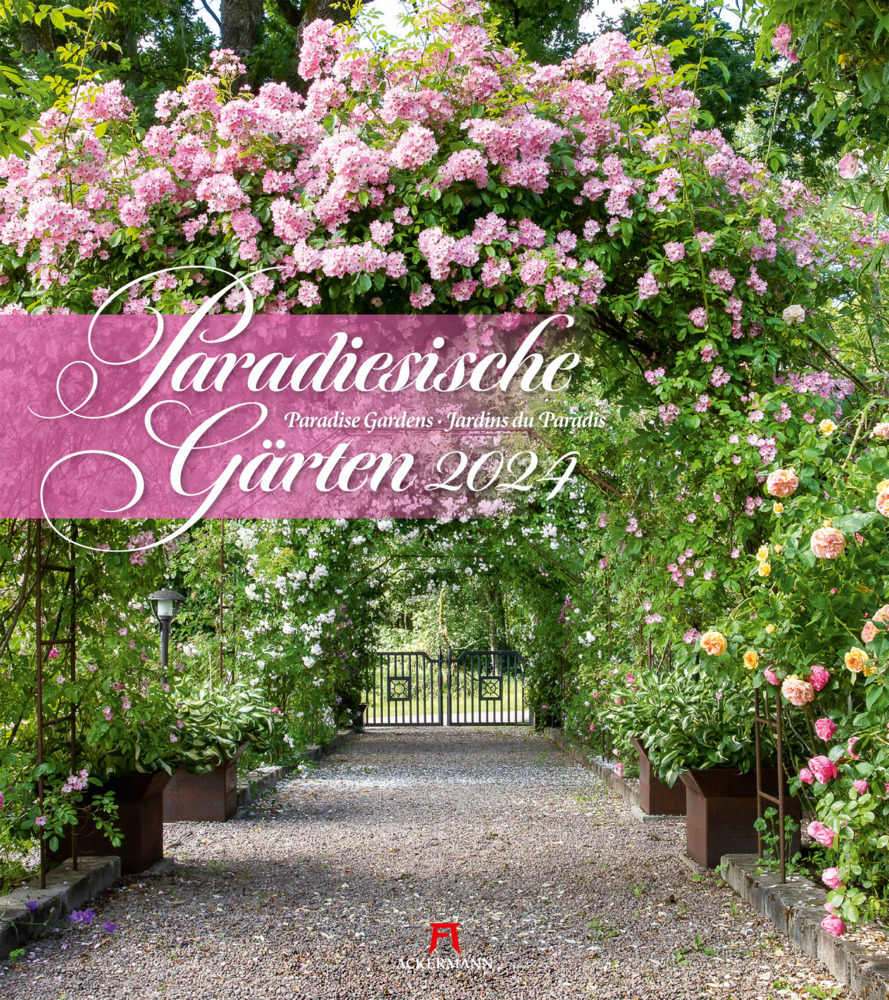 Cover: 9783838424286 | Paradiesische Gärten Kalender 2024 | Ackermann Kunstverlag | Kalender