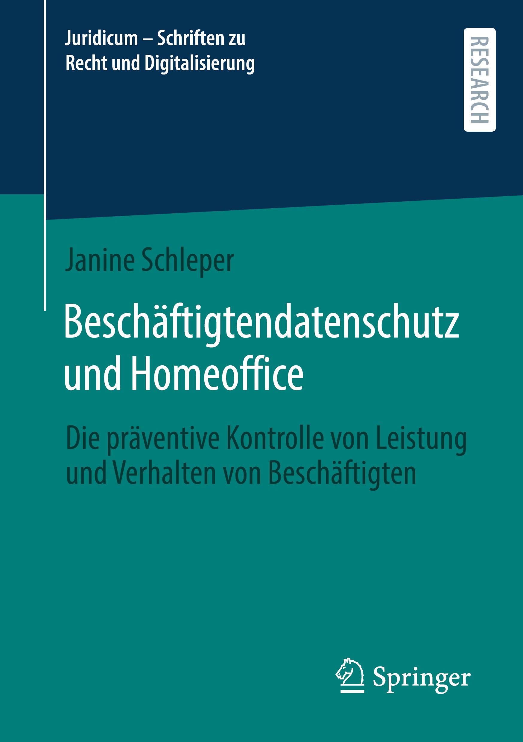 Cover: 9783658459383 | Beschäftigtendatenschutz und Homeoffice | Janine Schleper | Buch | xvi