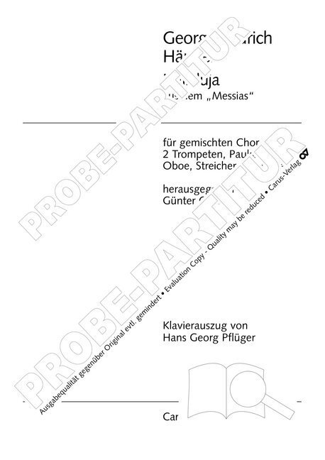 Cover: 9790007061883 | Halleluja (Klavierauszug) | aus: Messiah, Dt/engl | Händel | Buch