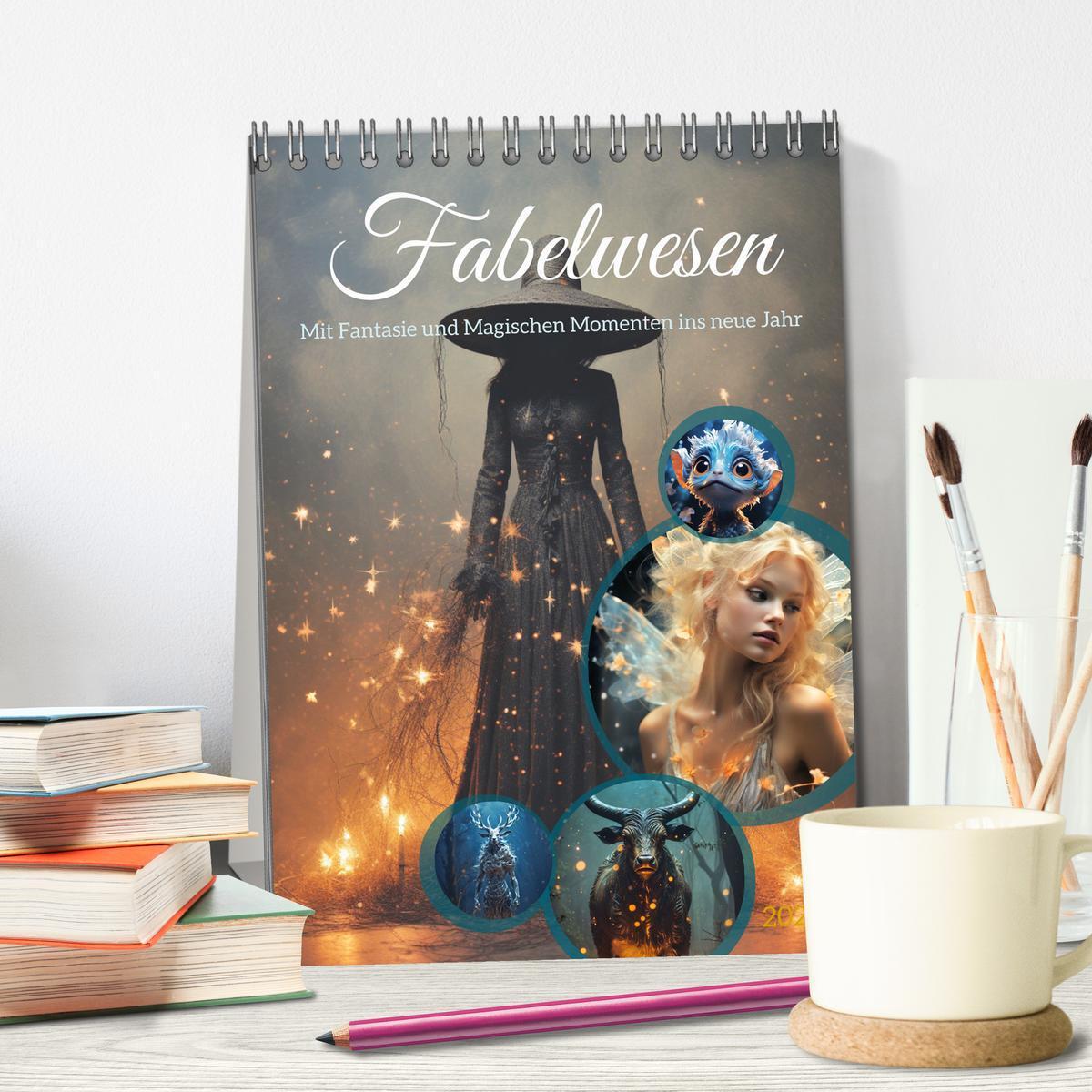 Bild: 9783435850723 | Fabelwesen (Tischkalender 2025 DIN A5 hoch), CALVENDO Monatskalender