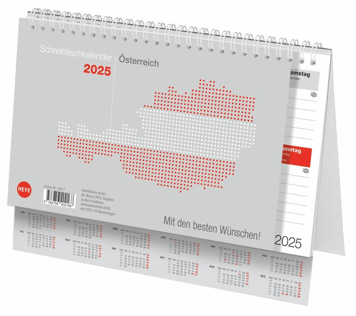 Cover: 9783756407620 | Schreibtischkalender Österreich klein 2025 | Heye | Kalender | 61 S.