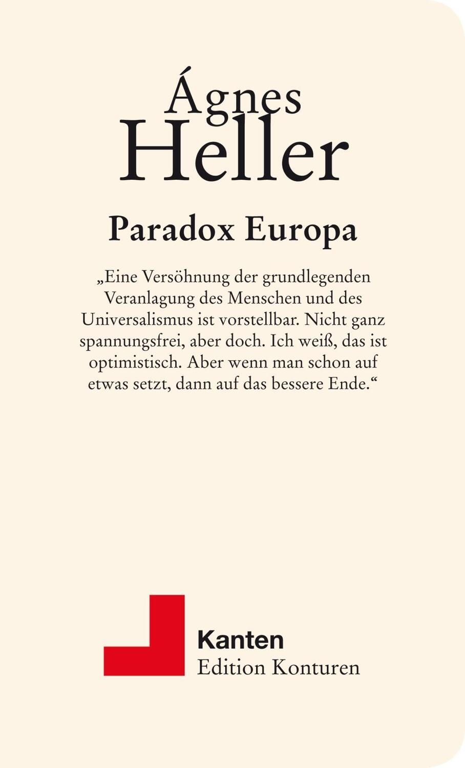 Cover: 9783902968418 | Paradox Europa | Ágnes Heller | Taschenbuch | Kanten | Deutsch | 2019