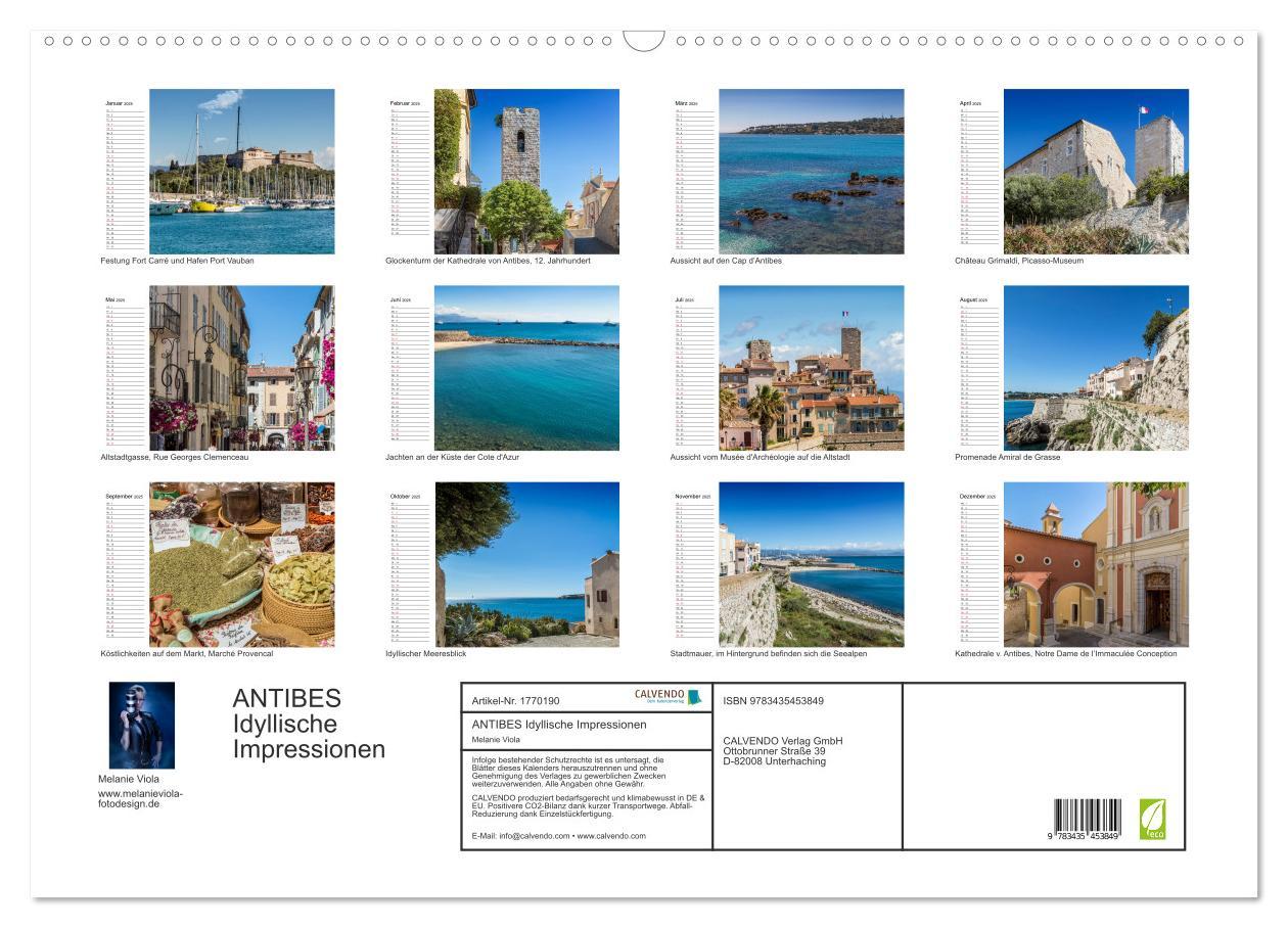 Bild: 9783435453849 | ANTIBES Idyllische Impressionen (Wandkalender 2025 DIN A2 quer),...