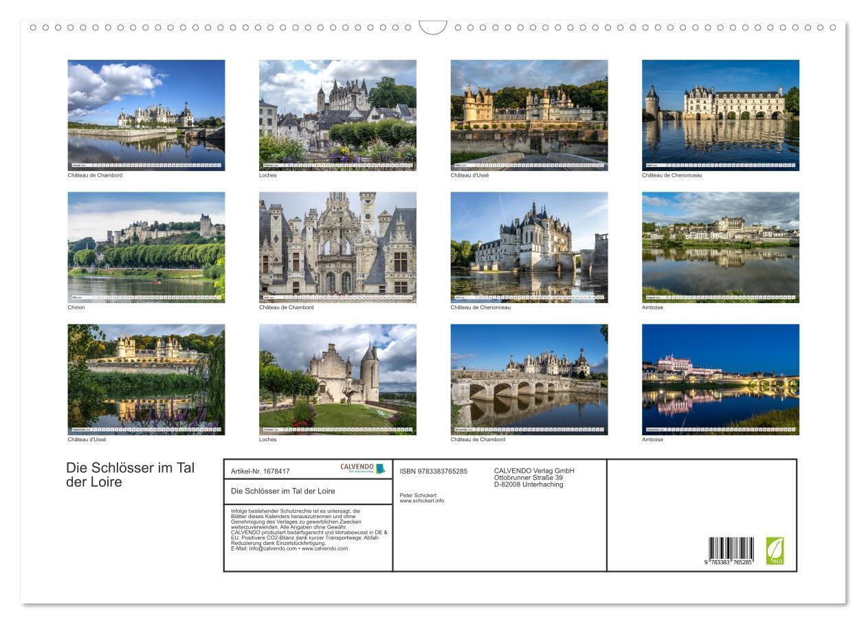 Bild: 9783383765285 | Die Schlösser im Tal der Loire (Wandkalender 2025 DIN A2 quer),...